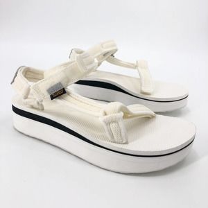 NEW Teva Flatform Universal White Platform Sandals Women 10